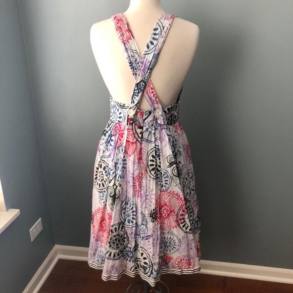 Adam Lippes Multicolor Patterned Cross Back Dress - Picture 2 of 6